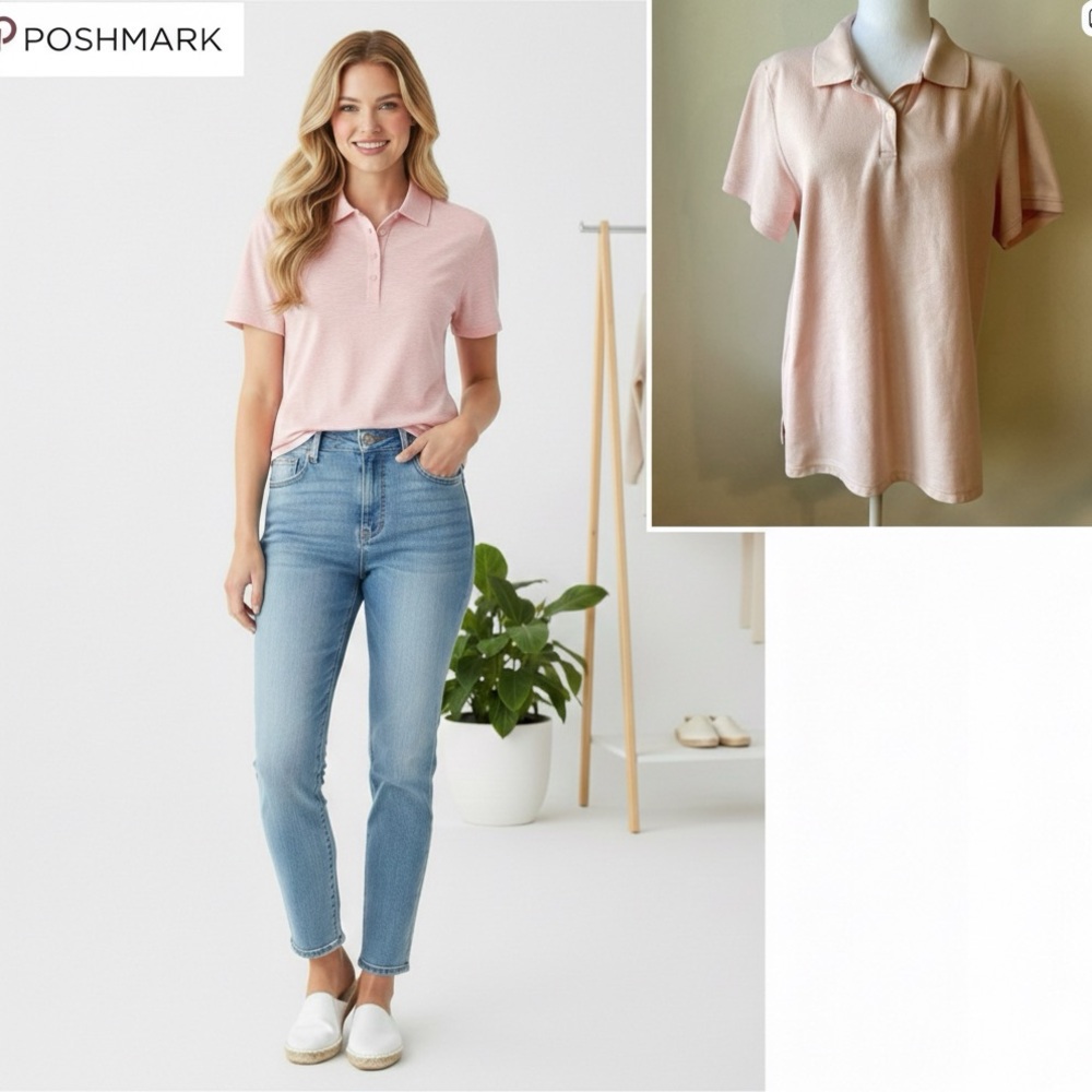 🌸L.L.Bean Women's 100% Cotton  Polo (Relaxed Fit, L)  Your Go-To for Comfort